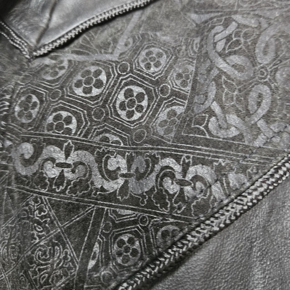 VTG Outbrook Black Leather & Suede Long Trench Coat Sz M Women's - Picture 2 of 10